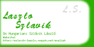 laszlo szlavik business card