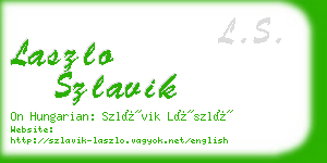 laszlo szlavik business card